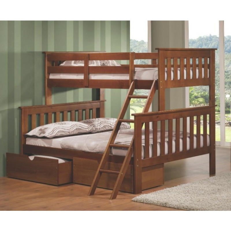 Brazilian Twin Over Full 62 Inch Tall, Tall Bunk Beds